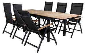 Gartenmöbel-Set Mexico Schwarz - Massivholz - 90 x 74 x 160 cm