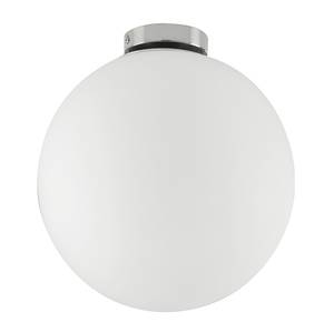 LED Deckenleuchte Ø20cm Glaskugel Weiß Weiß - Glas - Metall - 20 x 22 x 20 cm