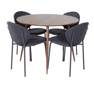 Essgruppe Plaza 32 (5-teilig) Schwarz - Massivholz - 100 x 75 x 100 cm