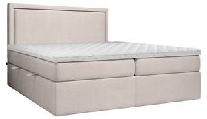 Premium Boxspringbett Jodan Stoff Megan Hellbraun - Breite: 202 cm