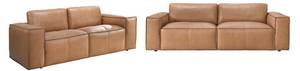 Couchgarnitur BERGONDI 2er-Set Braun - Echtleder - 99 x 76 x 235 cm