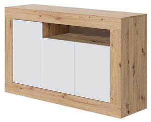 Anrichte mit 3 Türen und Nische- Baltik Beige - Holzwerkstoff - 42 x 87 x 144 cm
