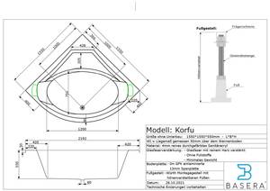 CLASSIC Indoor Whirlpool Korfu Weiß - Kunststoff - 155 x 72 x 155 cm