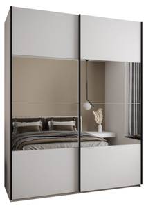 Armoire Lux 4 Noir - Blanc - Largeur : 200 cm