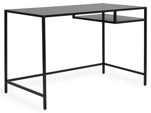 Schreibtisch Paris mit Fach Schwarz - Metall - Kunststoff - Holz teilmassiv - 60 x 76 x 60 cm