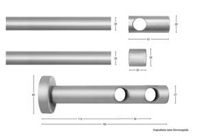 Gardinenstange Pandri 2 lfg. Schwarz - Breite: 400 cm