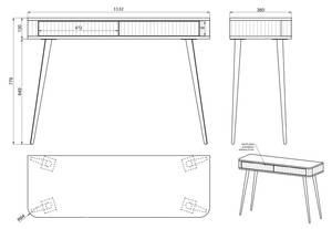 Schminktisch OVARLO Grau - Holzwerkstoff - 114 x 78 x 38 cm