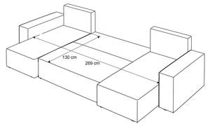 Gepolstertes Sofa CARLOS U Cord Poso 04 Grau - Holzwerkstoff - 315 x 83 x 142 cm