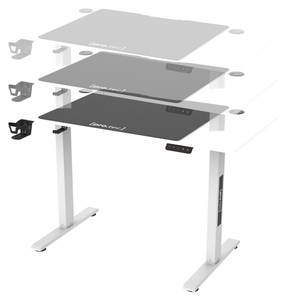 Verstellbarer Tisch Stryn mit Rollen Schwarz - Weiß - 120 x 60 cm