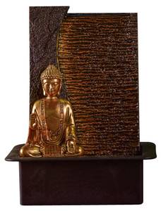 Zimmerbrunnen Buddha Jati Braun - Kunststoff - 22 x 40 x 30 cm