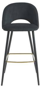 Tabouret de bar FINCHY Lot de 2 Noir - Textile - 50 x 100 x 48 cm