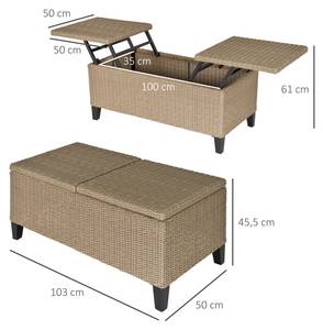 Beistelltisch 867-065 Grün - Polyrattan - 50 x 46 x 103 cm