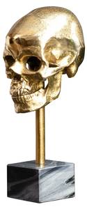 Skulptur SKULL Gold - Grau - Metall - Stein - 12 x 35 x 17 cm