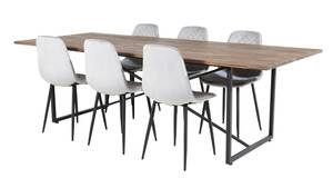 Essgruppe Padang 10 (7-teilig) Grau - Massivholz - 100 x 76 x 250 cm