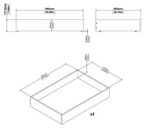 Bettschublade Nada Braun - Holz teilmassiv - 99 x 18 x 67 cm