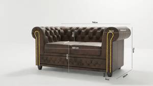 Sofa Ingrid 2-Sitzer, Chesterfield Dunkelbraun