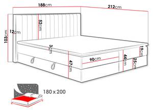 Boxspringbett Harmony Graphit - Eiche - Breite: 188 cm