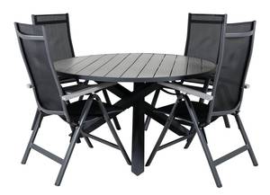 Gartenmöbel-Set Parma (5-teilig) Schwarz - Metall - 140 x 73 x 140 cm