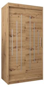 Armoire à portes coulissantes york Imitation chêne - Largeur : 100 cm - 2 porte