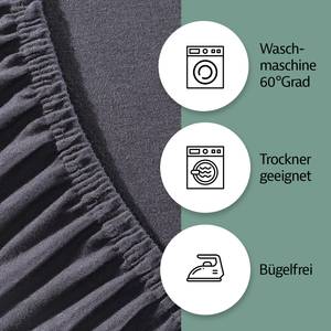 Topper Jersey Spannbettlaken Baumwolle Silber - Textil - 200-180 x 10-15 x 200 cm