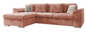 Ecksofa Diana Premium Rosé - Ecke davorstehend links - Tiefe: 280 cm