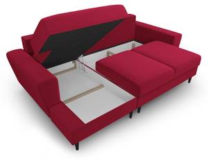 Schlaf-Ecksofa + Box MOGHAN 4 Sitzplätze Rot