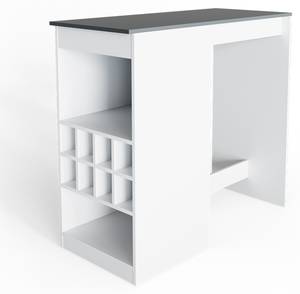 Table de bar Ross blanche/anthracite Blanc - Bois manufacturé - 115 x 104 x 50 cm