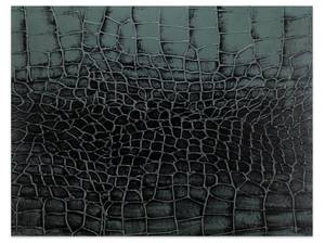 Tableau peint à la main Black Mamba Vert - Bois massif - Textile - 100 x 75 x 4 cm