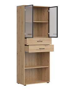 Highboard Space Office Braun - Holzwerkstoff - 80 x 203 x 38 cm