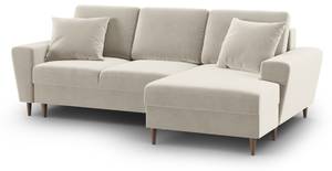 Schlaf-Ecksofa + Box MOGHAN 4 Sitzplätze Beige