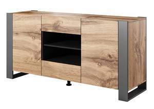 Kommode Wood Braun - Holzwerkstoff - Kunststoff - 80 x 80 x 164 cm