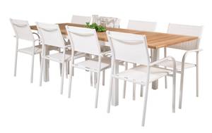 Gartenmöbel-Set Panama Weiß - Massivholz - 90 x 76 x 160 cm