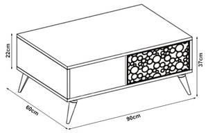 Couchtisch Leka Braun - Holzwerkstoff - 60 x 37 x 90 cm