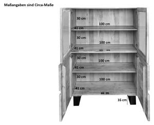 Highboard KYOTO I Beige - Massivholz - Holzart/Dekor - 103 x 16 x 45 cm