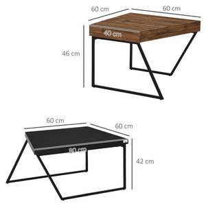 Couchtisch 839-746V00BK Braun - Holzwerkstoff - 60 x 42 x 80 cm