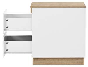 Nachttisch LucyWoody Ⅱ Braun - Weiß - Holzwerkstoff - 40 x 55 x 55 cm