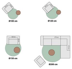 Teppich Hochflor R Lofty Blau - 100 x 100 cm