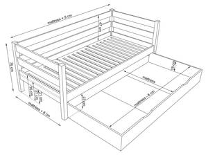 Tagesbett N01 mit Schublade Grau - 100 x 180 cm