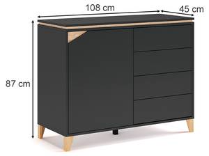 Sideboard Luisa Grau - Holzwerkstoff - 87 x 108 x 45 cm