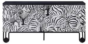 Sideboard STILIG SB183 4D Schwarz - Holzwerkstoff - Kunststoff - 183 x 90 x 40 cm