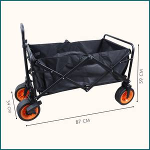 Faltbarer Wagen Zusammenklappbar 80kg Schwarz - Metall - 22 x 9 x 32 cm