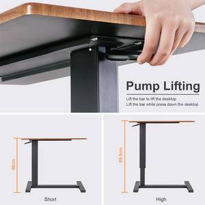 Beistelltisch Laptoptisch mit Rollen Braun - Holzwerkstoff - 40 x 66 x 80 cm