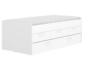 Lit enfant Daaron Blanc - Bois manufacturé - 195 x 68 x 95 cm