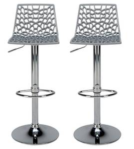 Tabouret de bar CLARK Lot de 2 Gris