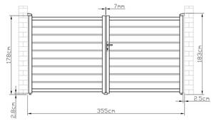 Flügeltor PRIMO Tiefe: 350 cm