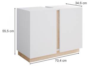 Waschtischunterschrank Gloria Weiß - Holzwerkstoff - 70 x 55 x 34 cm