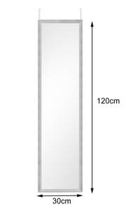 Schmaler Türhängespiegel Silber 30x120cm Silber - Glas - Kunststoff - 30 x 120 x 2 cm
