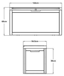 Aufbewahrungsbox Atella Schwarz - Kunststoff - Textil - 122 x 65 x 55 cm