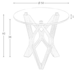 Table d'angle 2127 Marron - Verre - 50 x 41 x 50 cm