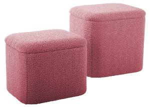 Pouf Ada Storage Rose foncé